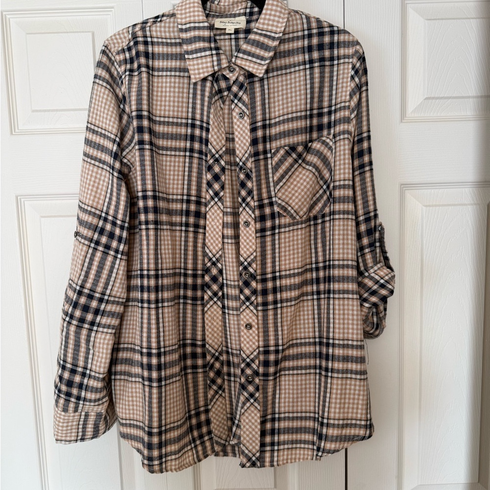 Plaid Button Down Shirt for Women